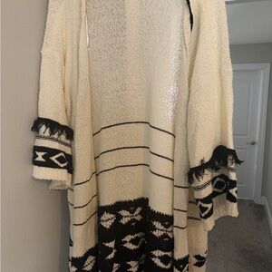 Rachel Zoe Cream and Black Knit Cardigan